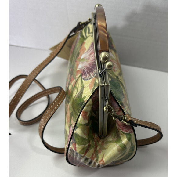 NWT Patricia Nash Kelmscott Frame Bag Leather Satchel Crossbody Seashells Floral - Picture 4 of 13